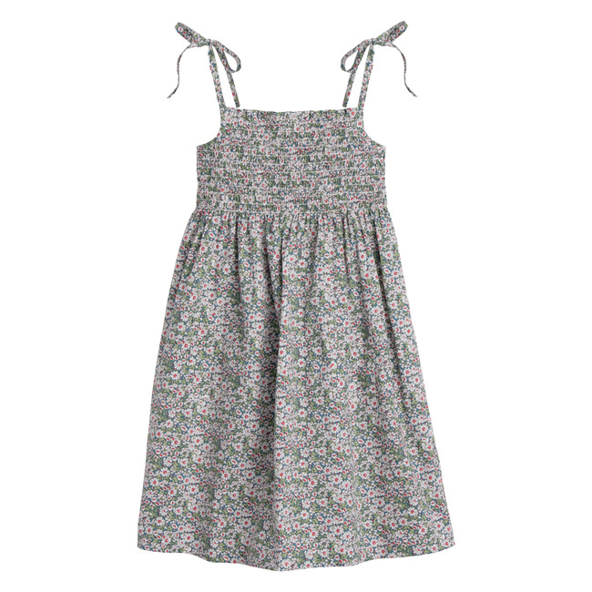 Rosie Smocked Dress, Blue Floral - Dresses - 1