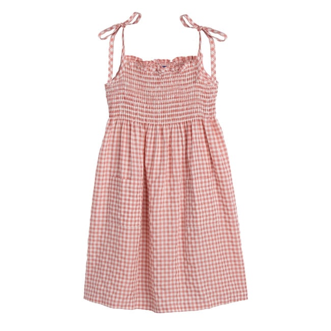 Rosie Smocked Dress, Dusty Rose Check - Dresses - 1