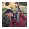 Benji Double Stripe Sherpa Hoodie, Brick - Sweatshirts - 4