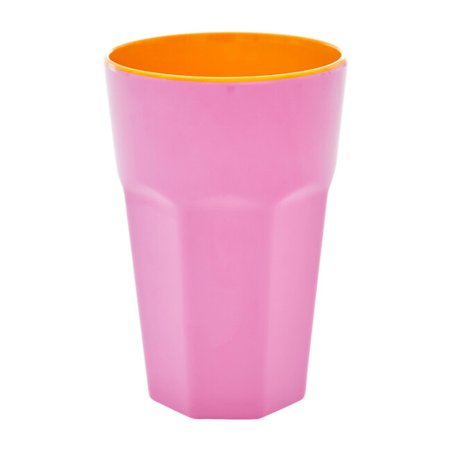 Tall Melamine Cup, Pink/Orange Two Tone - Tableware - 1