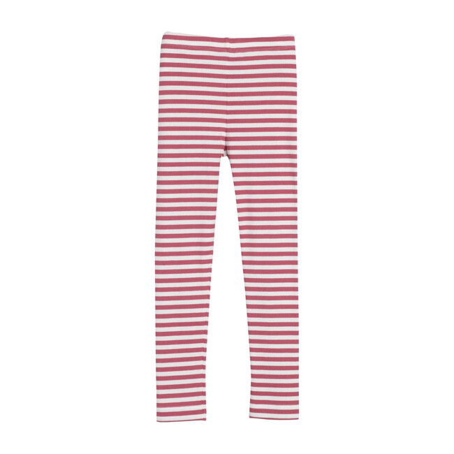 Reese Ribbed Legging, Darker Dusty Rose Stripe - Leggings - 1