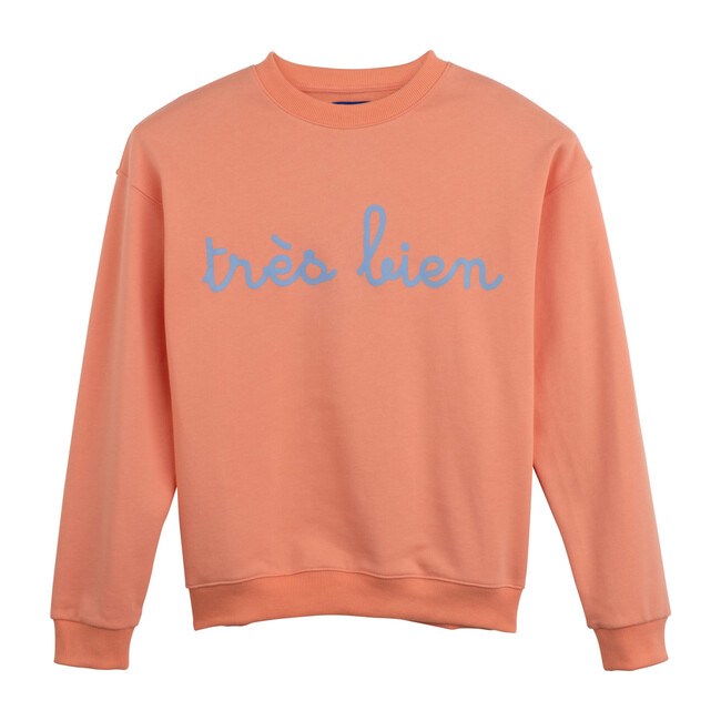 Tres Bien Adult Sweatshirt, Vibrant Peach - Sweatshirts - 1