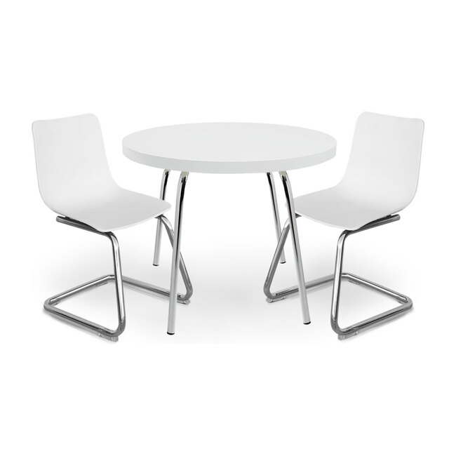 Modern Kids Round Table and Chairs, White - Kids Seating - 1