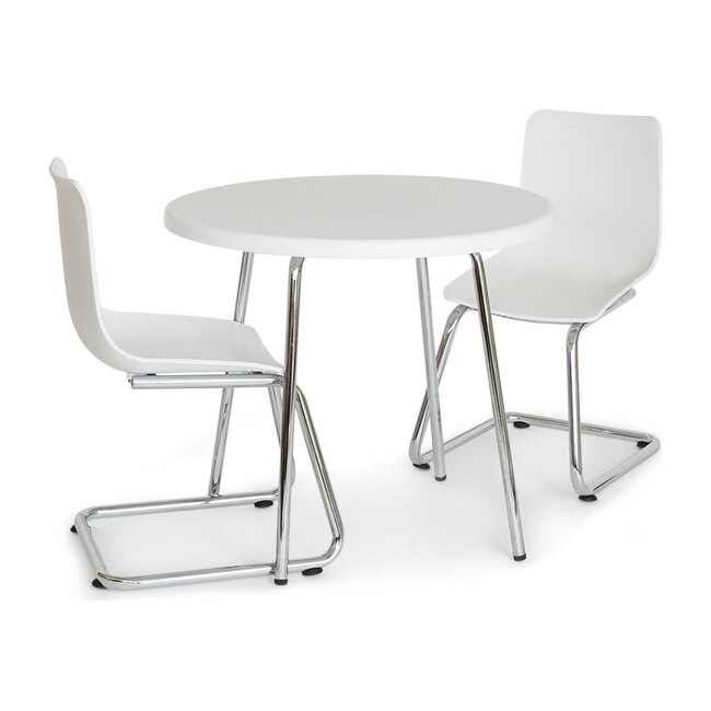 Modern Kids Round Table and Chairs, White - Kids Seating - 2