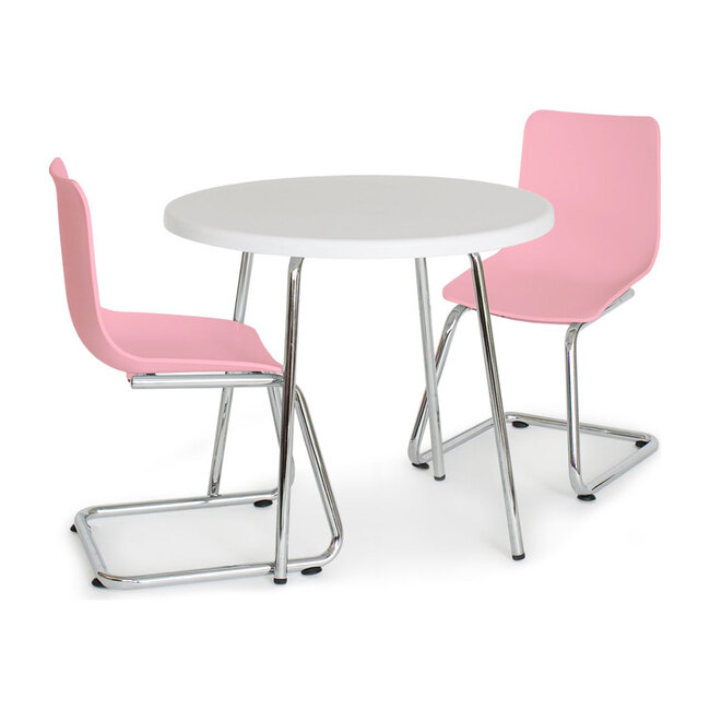 Modern Kids Round Table and Chairs, Pink - Kids Seating - 2