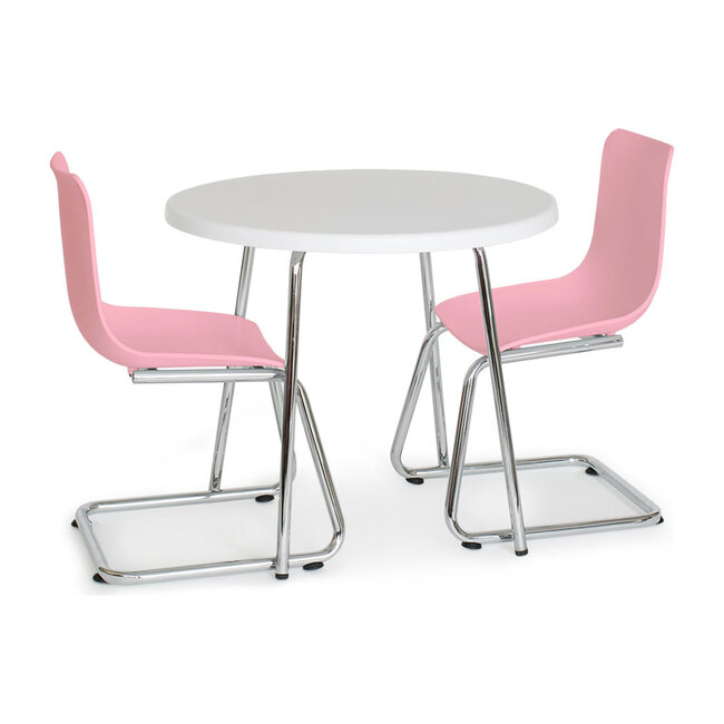 Modern Kids Round Table and Chairs, Pink - Kids Seating - 3
