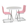 Modern Kids Round Table and Chairs, Pink - Kids Seating - 3
