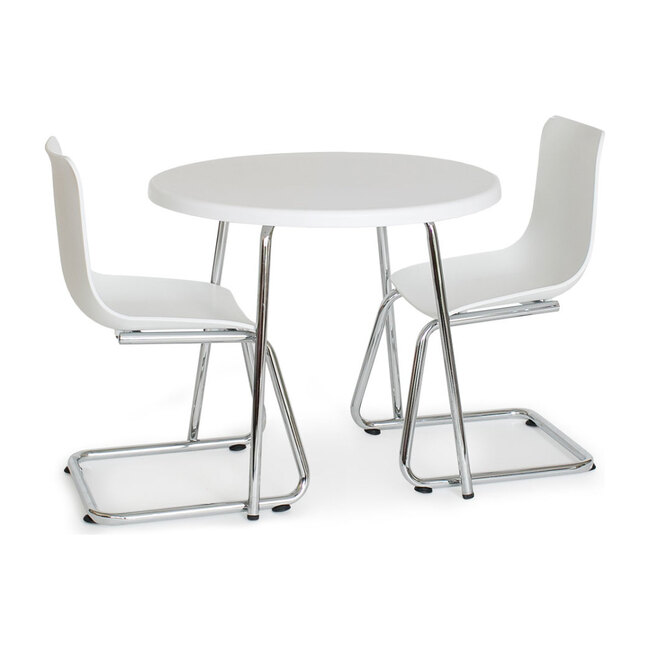 Modern Kids Round Table and Chairs, White - Kids Seating - 3