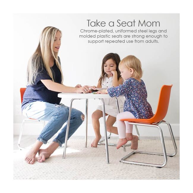 Modern Kids Round Table and Chairs, Pink - Kids Seating - 5