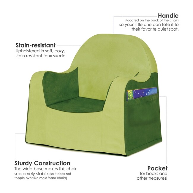Little Reader Chair, Green - Kids Seating - 3