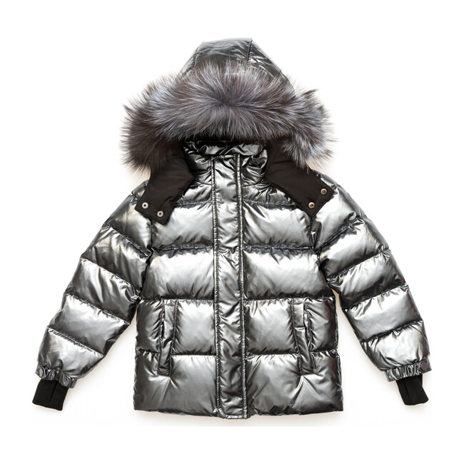 The Chipotle, Pewter with Light Grey Fur - Puffers & Down Jackets - 1