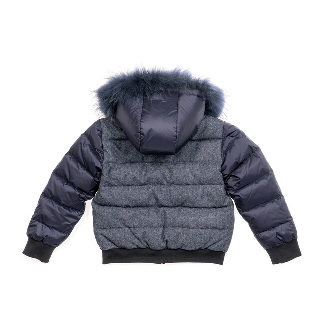 Tenessee Teardrop, Navy Fur & Wool Back - Puffers & Down Jackets - 2