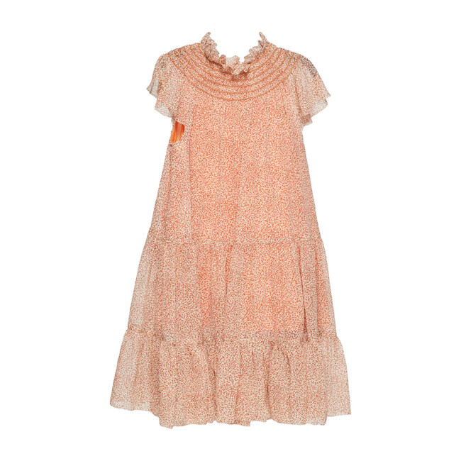 Anna Chiffon Maxi Dress, Caramel Ditsy Dot