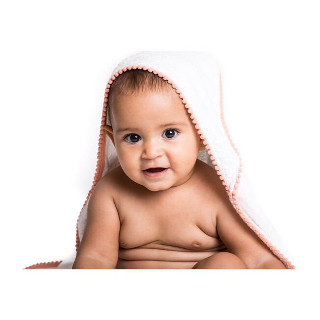 Bamboo Pom Pom Towel, Peach