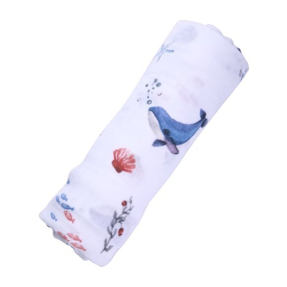 Organic Cotton Muslin Swaddle, Under The Sea