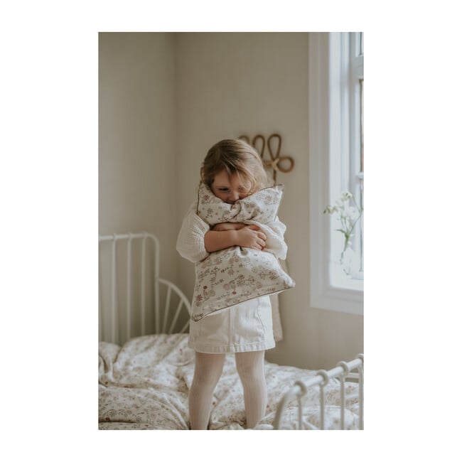 Into The Woodlands Toddler Pillow, Ivory/Rose Multi