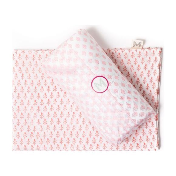 Set of 2 Block-Printed Pillowcases, Pink City