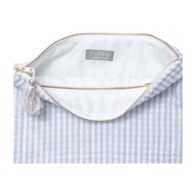 Linen Pouch, Pale Blue Gingham - Bags - 2