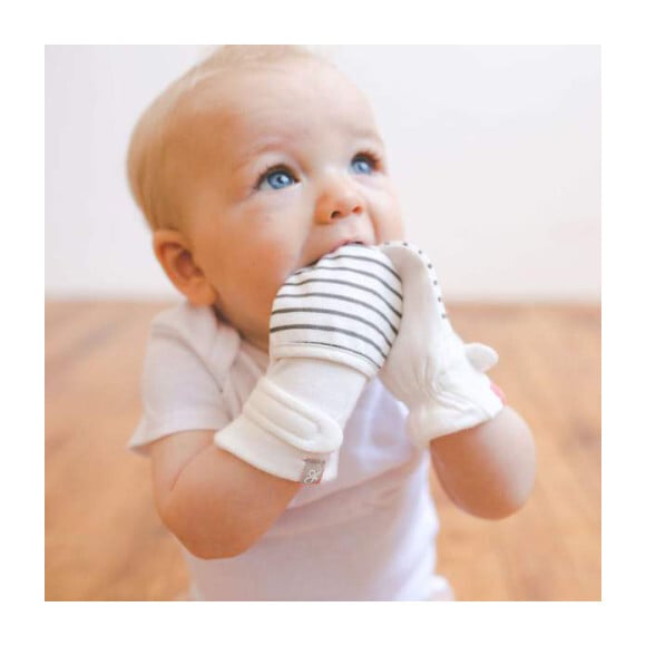Baby Mitts, Stripe Gray