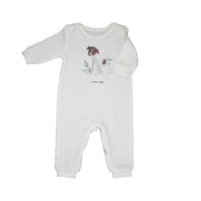 I Love Dogs Bodysuit, Cream