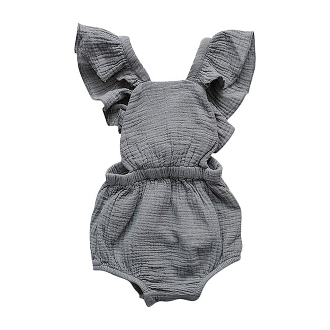 The Ruffle Romper, Lead Gray