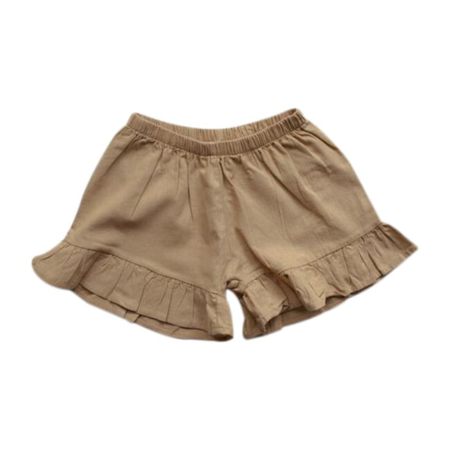 The Frill Linen Short, Camel