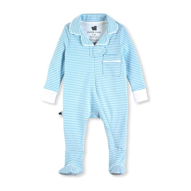 Classic Pajama Footie, Blue Stripe