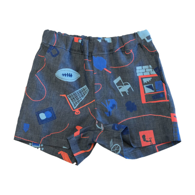 Easy Shorts, City Print Blue