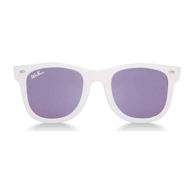Polarized Sunglasses, White with Purple