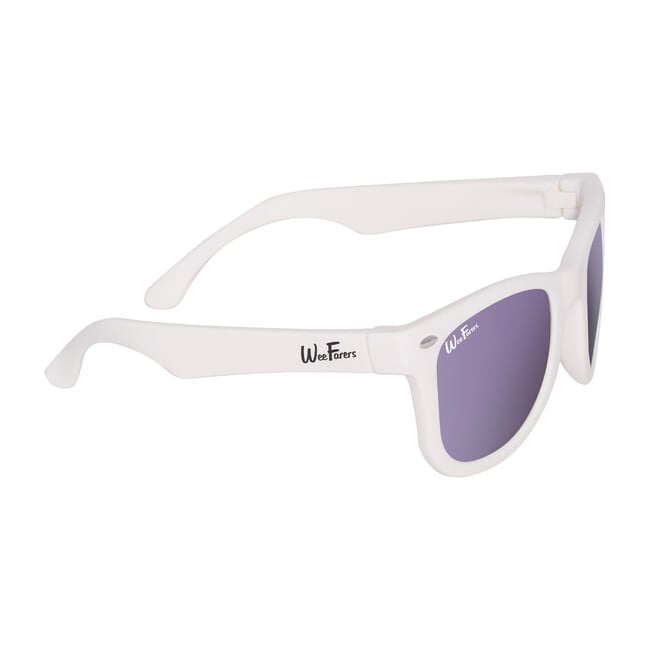 Polarized Sunglasses, White with Purple