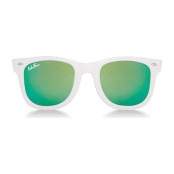 Polarized Sunglasses, White with Sea Green