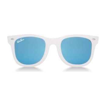 Polarized Sunglasses, White with Sky Blue