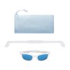 Polarized Sunglasses, White with Sky Blue - Sunglasses - 2