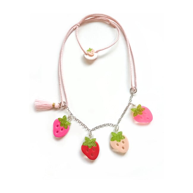 Multi Strawberry Pink Red Necklace - Necklaces - 1
