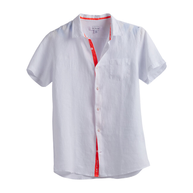 Peter Boys Linen Shirt, White - Shirts - 1