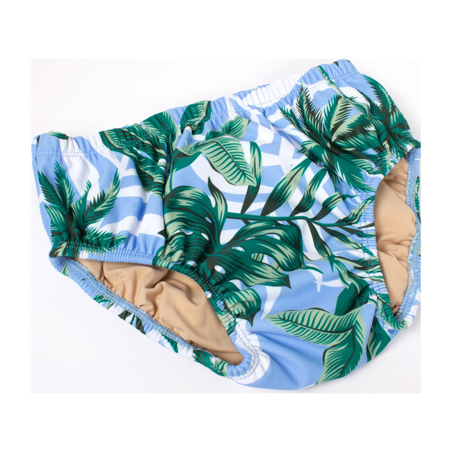 Diaper Cover, Blue Palm