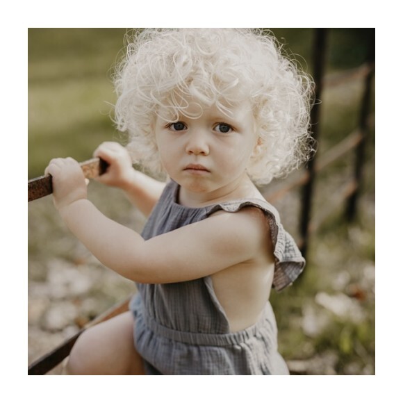 The Ruffle Romper, Lead Gray
