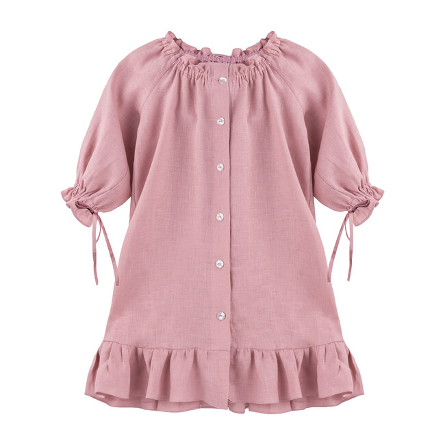 Macaron Linen Petit Dress, Pink