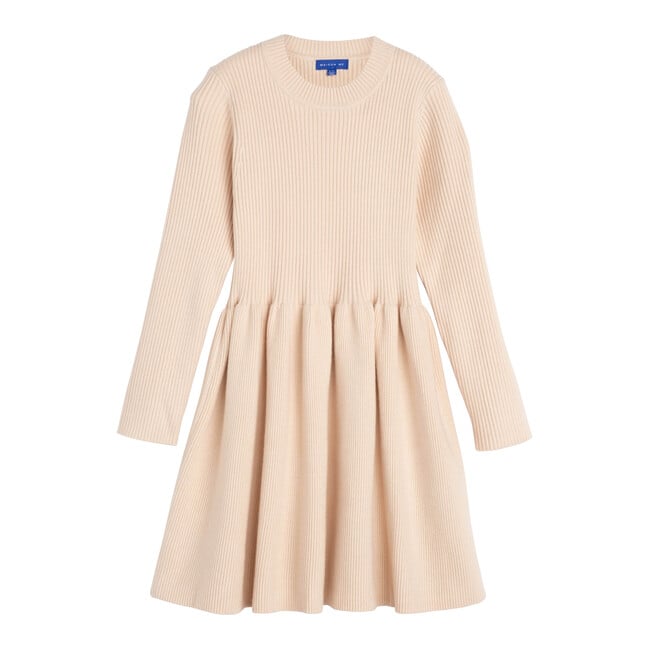 Lea Knit Dress, Winter Cream - Dresses - 1