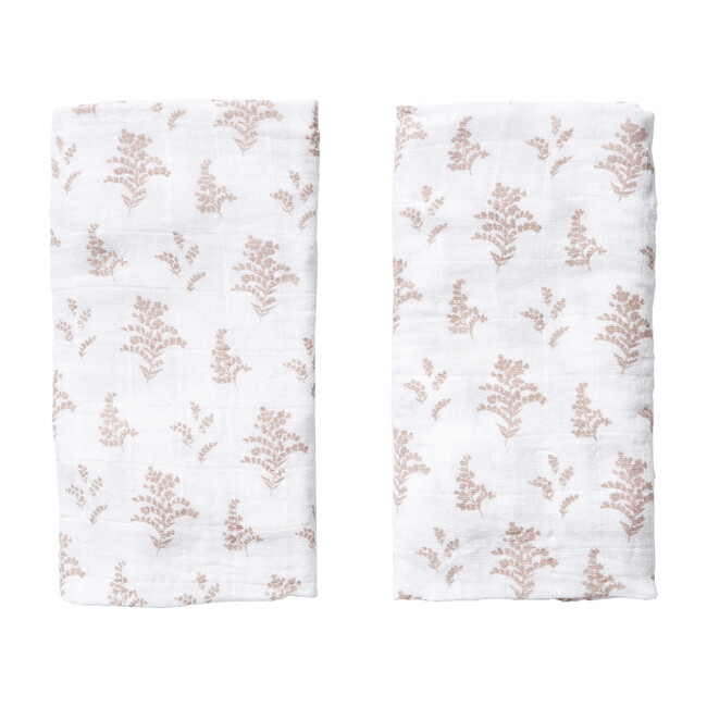 Set of 2 Burp Cloths, Mauve Goldenrod