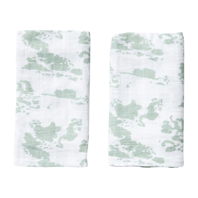 Set of 2 Burp Cloths, Agave Clouds