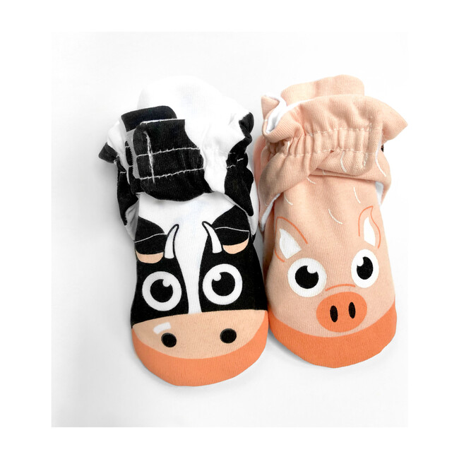 Calf & Piglet, Mismatched Baby Booties