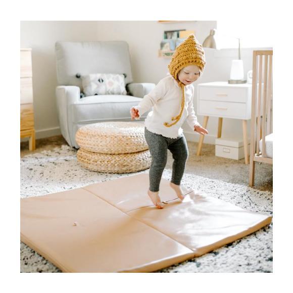 Vegan Leather Padded Everywhere Playmat, Sand
