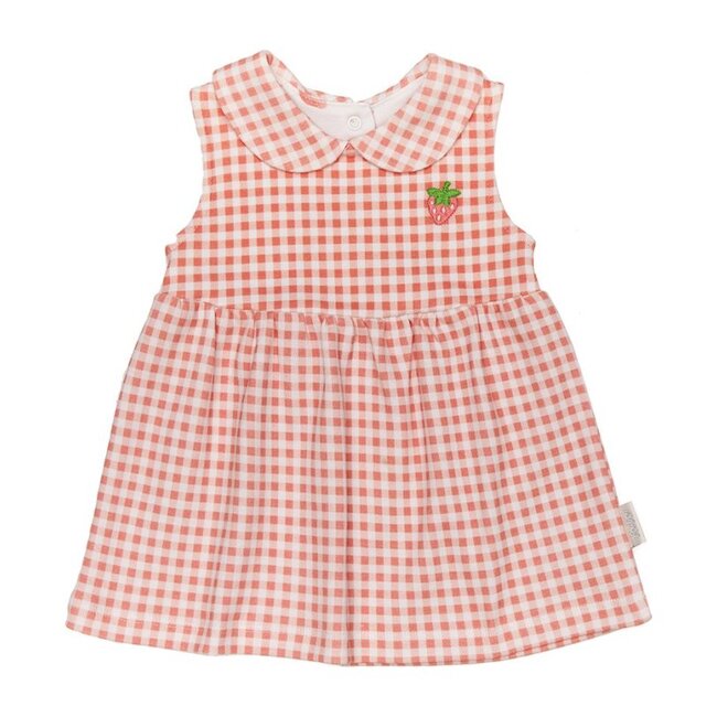 Strawberry Plaid Dress, Pink - Dresses - 1