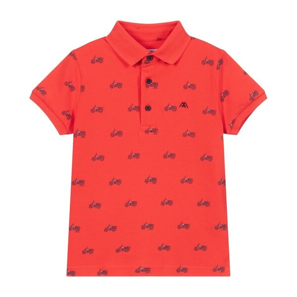 Motorcycle Print Polo, Red - Mayoral Tops | Maisonette