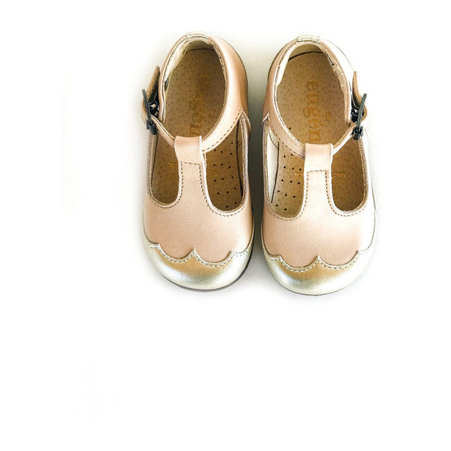 Dione T-Strap, Nude with Metal