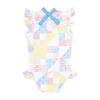 *Exclusive* Girl's Ruffle Sleeve Rashguard One Piece, Patchwork - One Pieces - 3