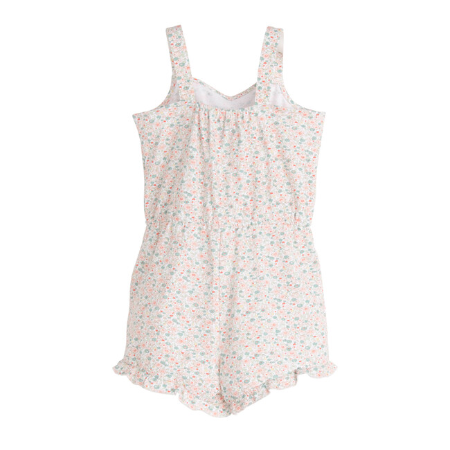 Lauren Jersey Romper, White Ditsy Flower