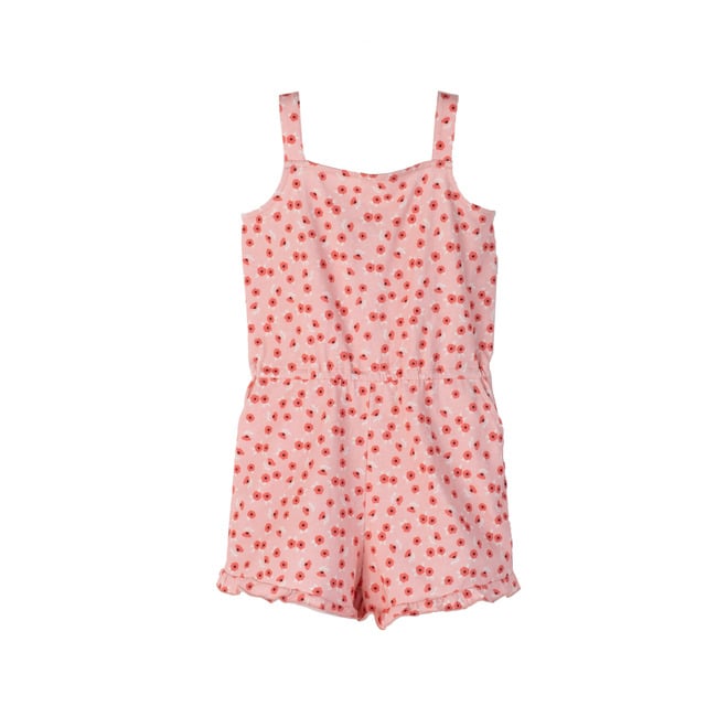 Lauren Jersey Romper, Pink Poppies