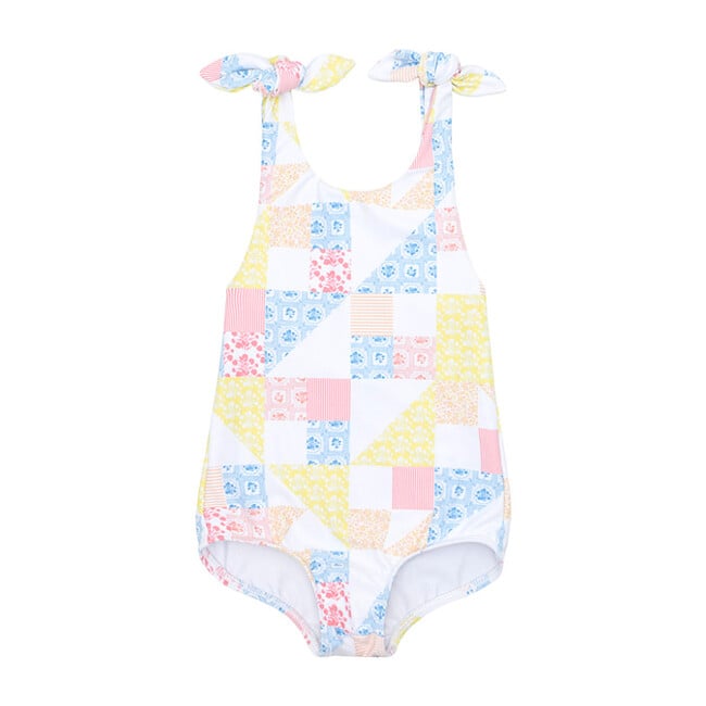 *Exclusive* Girl's Tie Knot One Piece, Patchwork